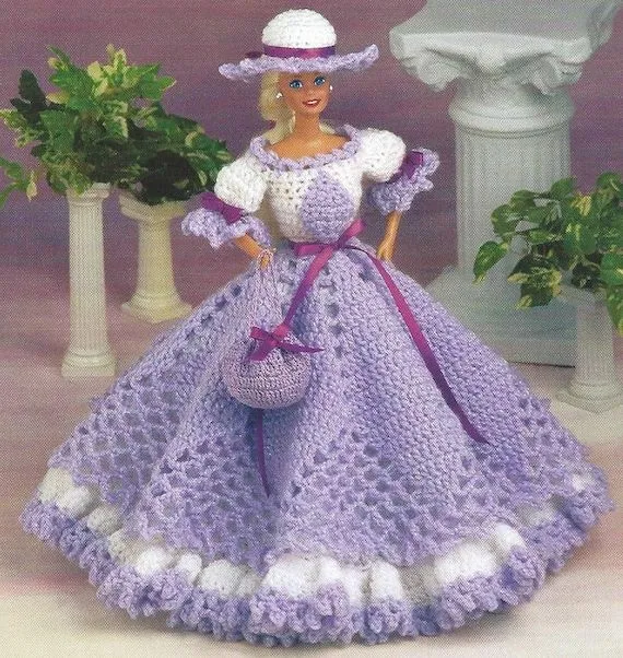 COTILLÓN aro vestido moda muñeca vestido Crochet Patrón