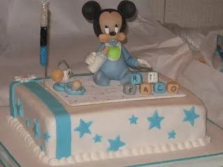 Mi Cotillón Online: Mickey y Minnie bebé Adorno de torta en ...