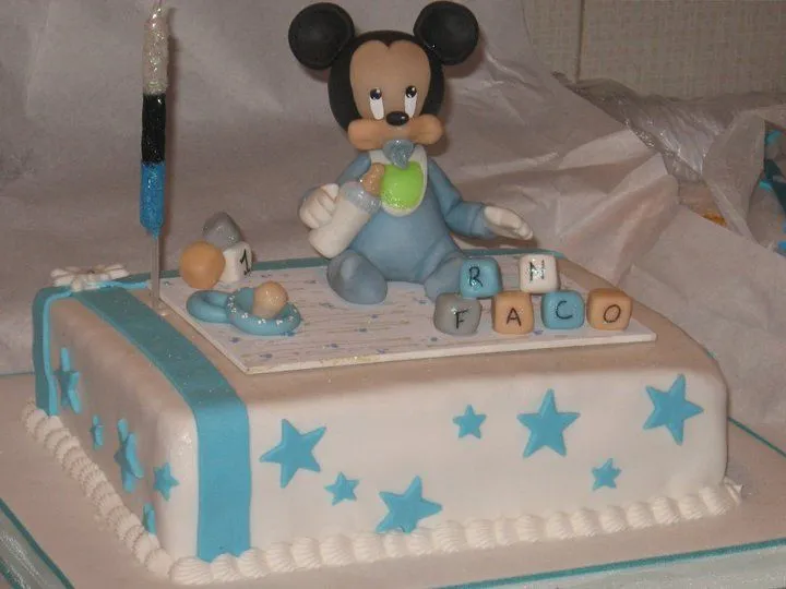  ... FRIA: Mickey y Minnie bebé Adorno de torta en porcelana fría