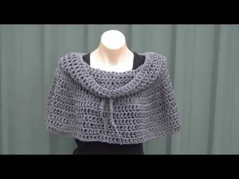 Cowl Neck Poncho Crochet Tutorial - YouTube