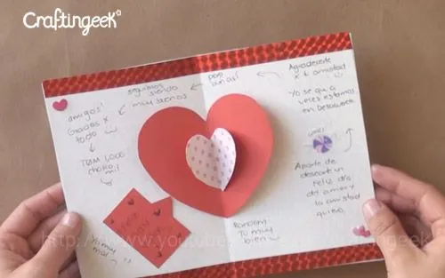 Craftingeek*: Como hacer Tarjetas Pop-up: San Valentin
