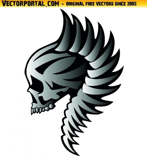 Cráneo punk con cresta vector icono | Descargar Vectores gratis
