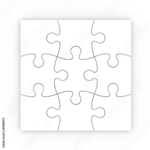 cuatro piezas de puzzle con trazado de recorte" Stock photo and ...