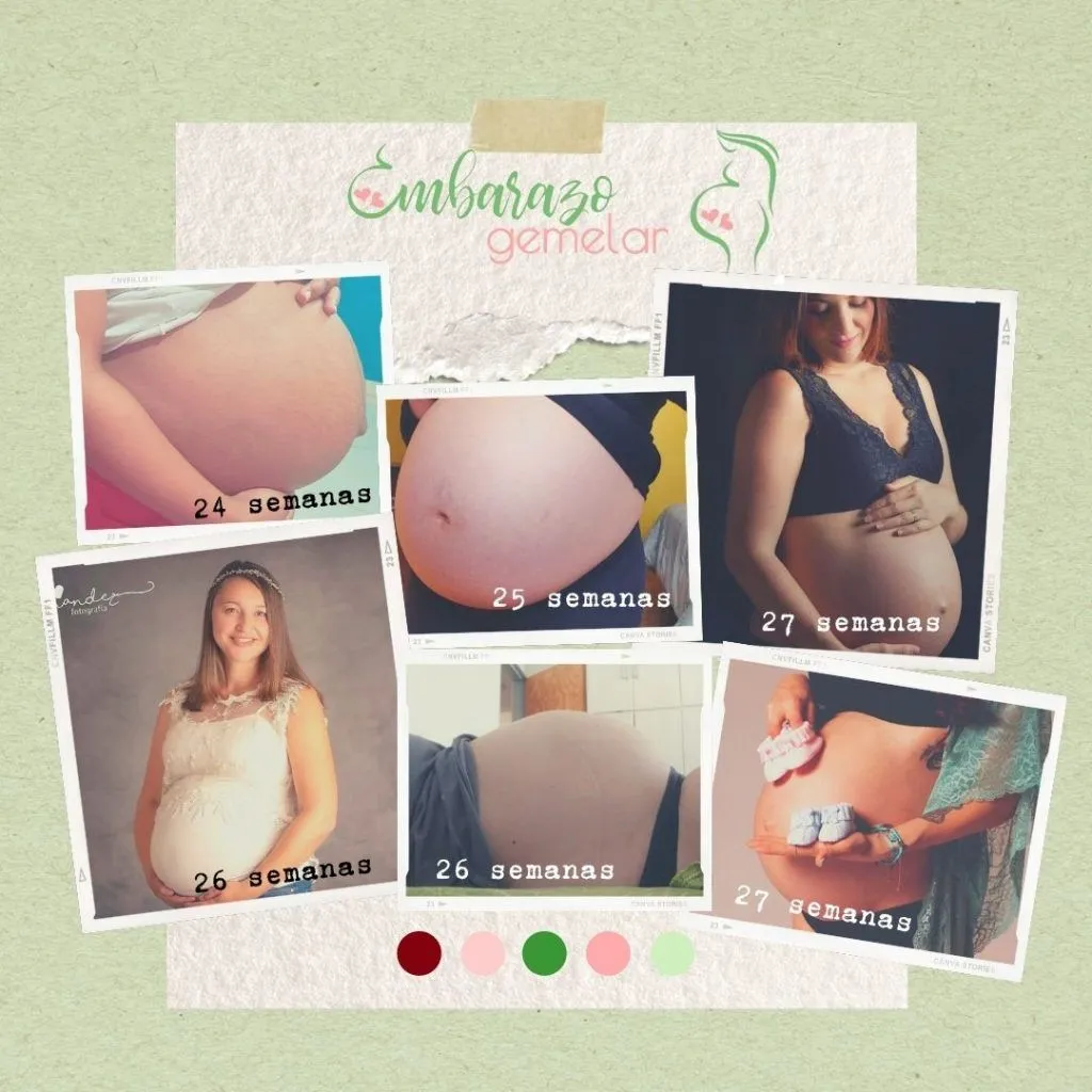 El crecimiento de la barriga en el embarazo gemelar