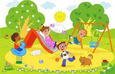 Dibujos animados de niños jugando en el parque - Imagui