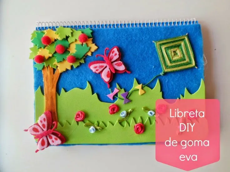 CRIFTCRAFT: Manualidades Infantiles: Libreta DIY decorada con Goma ...