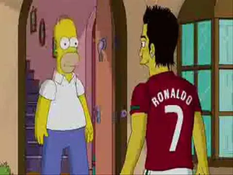 Cristiano Ronaldo haciendo tunel a Homero Simpson - YouTube