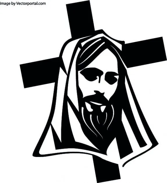 Cabeza de jesús con la cruz | Descargar Vectores gratis