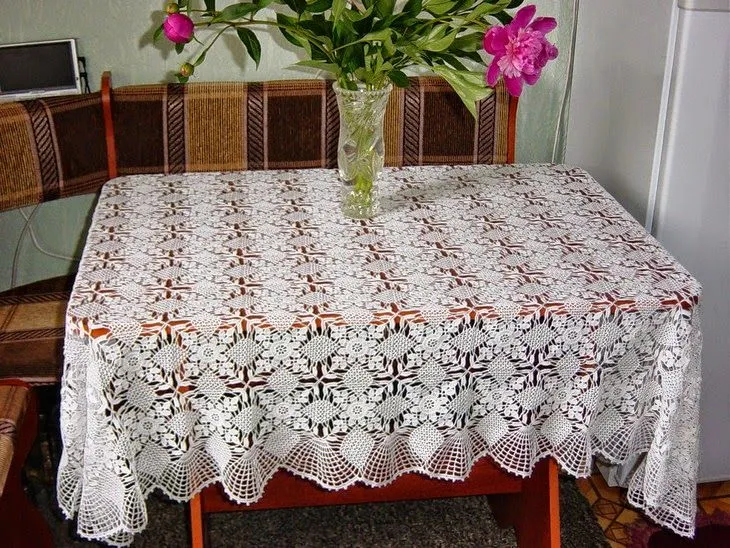 Tejido crochet mantel rectangular - Imagui