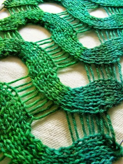 Crochet y dos agujas: Punto ondas calado con dos agujas - paso a ...