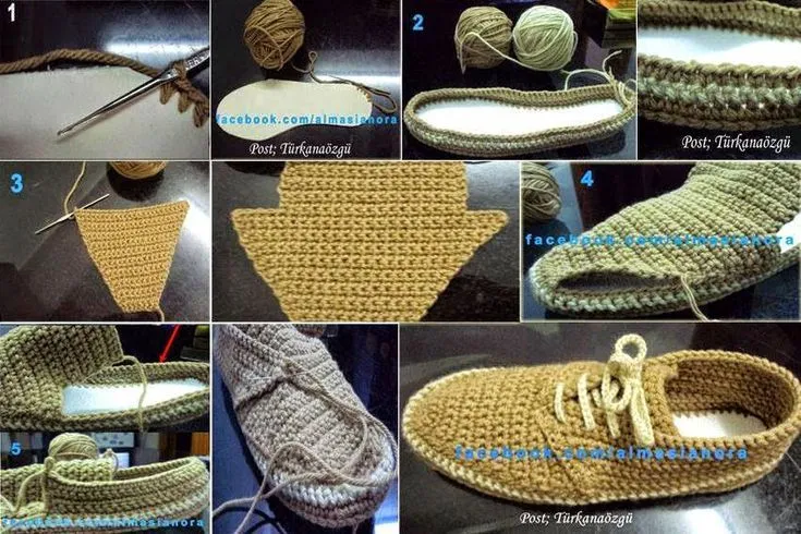 Crochet y dos agujas: Zapatos de hombre tejidos al crochet con ...