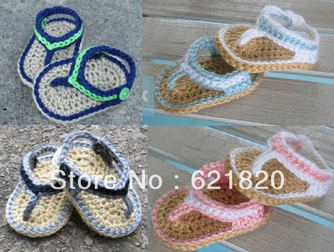 Sandalias a crochet para bebé varon - Imagui