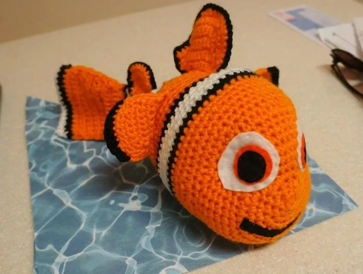 Crochet Finding Nemo Inspired Clown FIsh Stuffed Animal. $35.00 ...