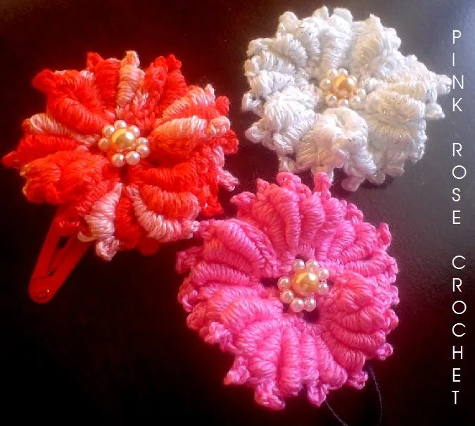  ... CROCHET /: Flor de Crochê em Ponto Rococó - Bullion Stitch Crochet
