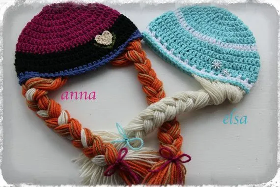 Crochet Frozen Anna and Elsa inspired Hat~Wig | Elsa, Anna and Hats
