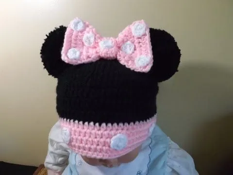 Crochet Gorrito Minnie Mouse de 3 a 6 meses - YouTube