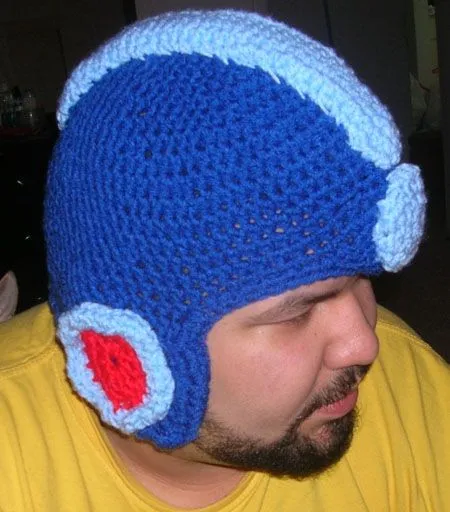 Crochet Megaman Helmet | Sprite Stitch
