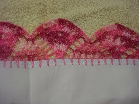 Crochet Orilla Tejida Ondas # 6 Servilleta - YouTube