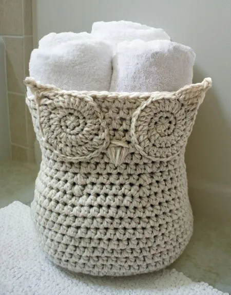 Crochet Owl Basket | crochet | Pinterest | Owl, Búhos De Ganchillo ...