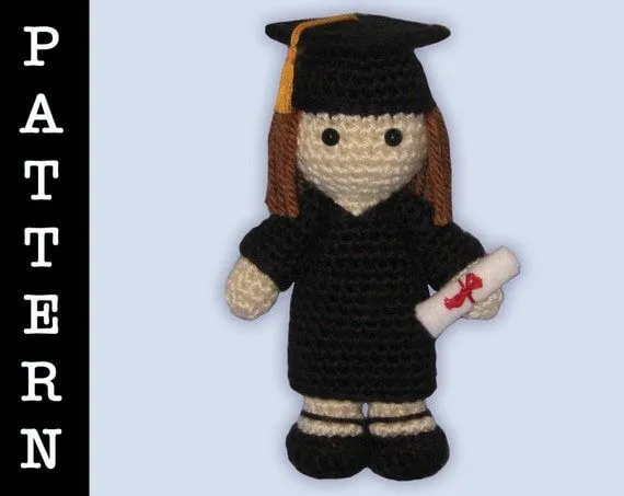 Crochet Patrón chica Amigurumi graduado por ShadyCreations en Etsy