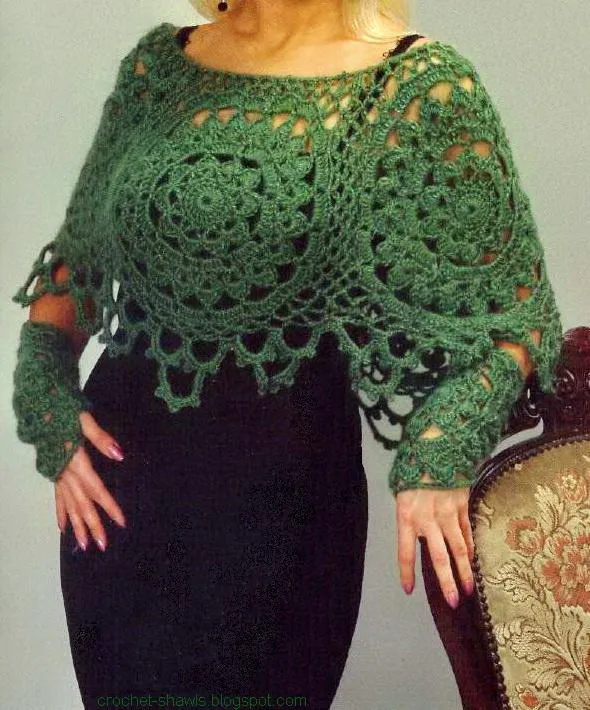 Crochet Shawls: Women's Poncho - Crochet Poncho Pattern Free