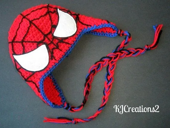 Patron gorro del hombre araña a crochet - Imagui