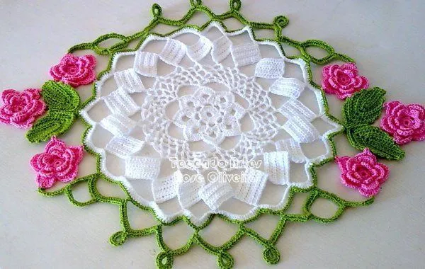 Centro de Mesa Primavera Flores Rosa | Crochet and Pin Cushion ...