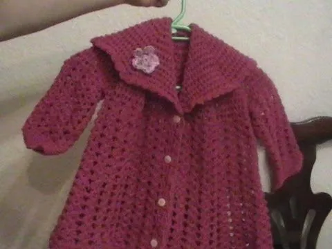 Crochet Como Tejer un Abrigo para Bebe o niña - YouTube