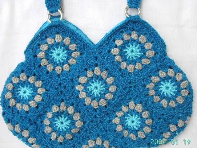 Crochet turkois bag, crochet purse, hippie style