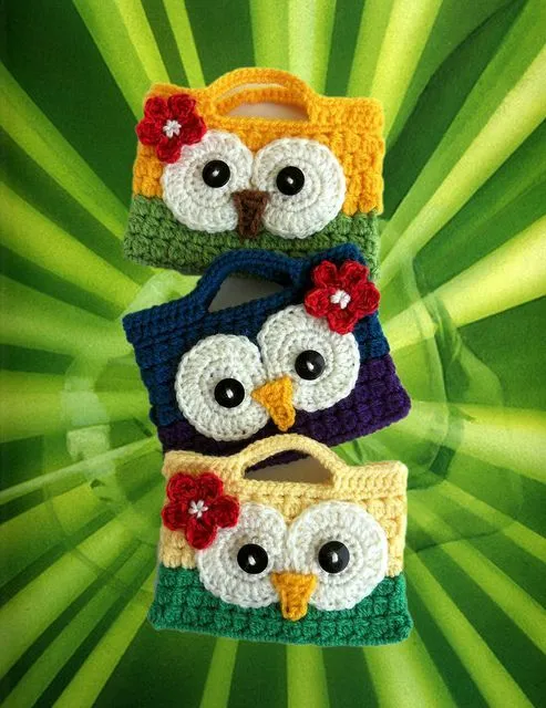 Crocheted Owl Bags | elisleri | Pinterest | Owl, Búhos De ...