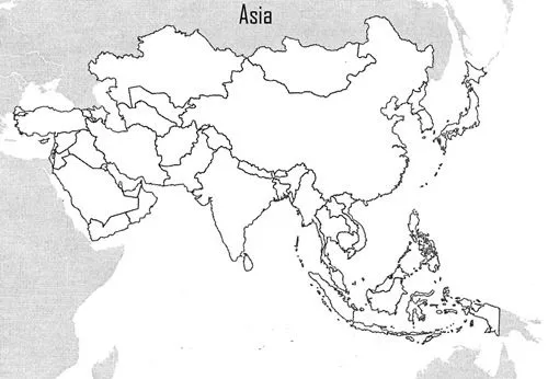 Croquis del mapa de Asia - Imagui