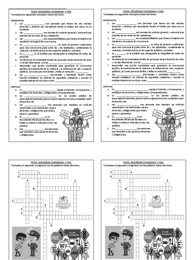 Crucigrama de Seguridad Ciudadana y Vial | PDF | Gobierno | Justicia