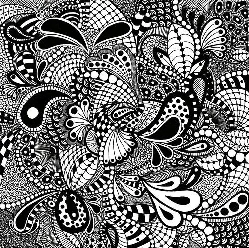 Ctrl+Art on Twitter: "Zentangle: Dibujos en blanco y negro a base ...
