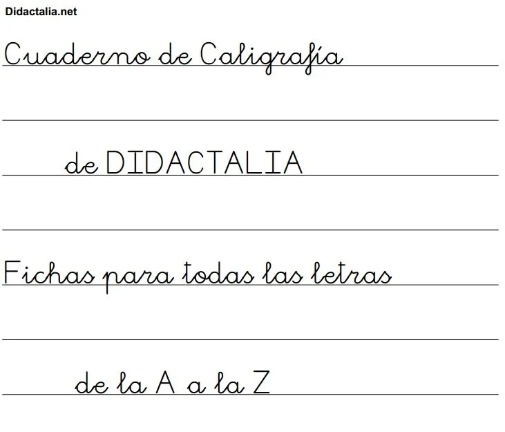 Cuaderno de Caligrafía. Fichas de la A a la Z - Didactalia ...