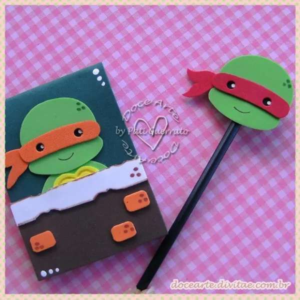 cuaderno decorado y lapiz. Las tortugas Ninja #gomaeva | foamy ...