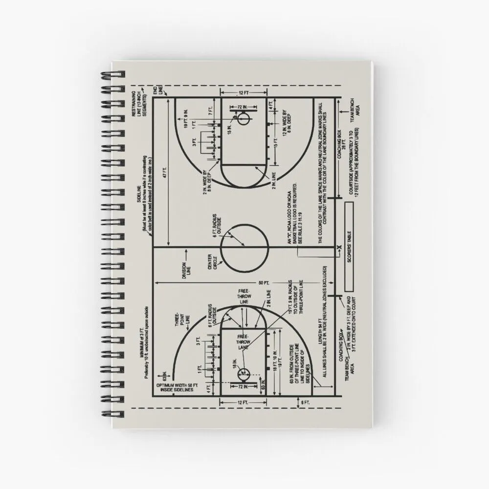 Cuaderno de espiral for Sale con la obra «Dimensiones de la cancha de  básquet de dibujo de patente» de MadebyDesign | Redbubble