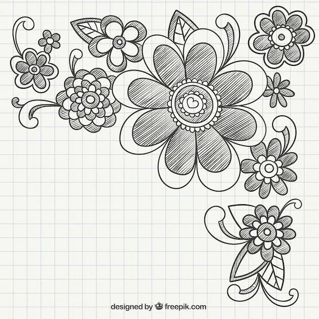 Dibujado a mano adornos florales | Descargar Vectores gratis