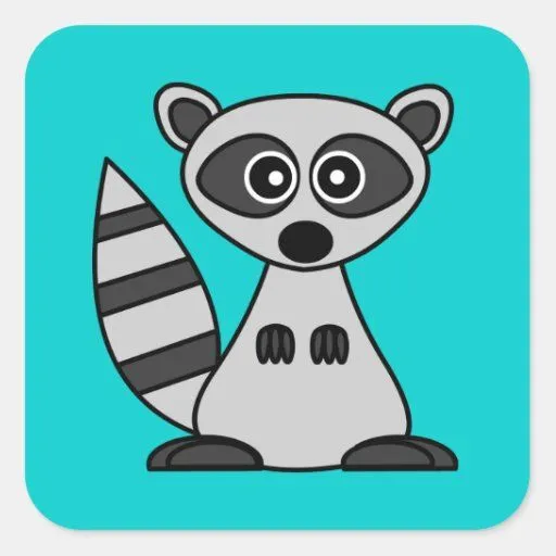 Cuadrado lindo del mapache del dibujo animado calcomania cuadradas ... Cuadrado lindo del mapache del dibujo animado calcomania cuadradas ...