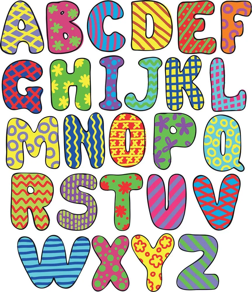Cuadro de abecedario para niños, letras de arte infantil.