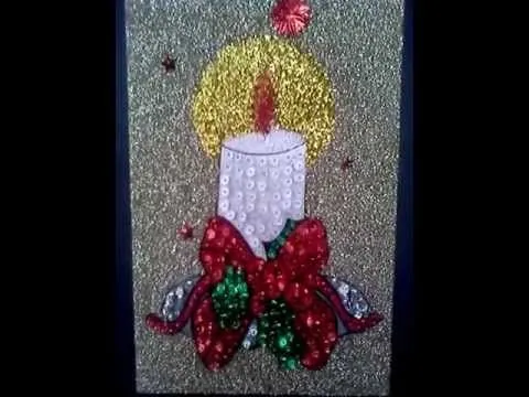 Cuadro Anylu: Vela navideña (14) blanca fondo dorado - YouTube