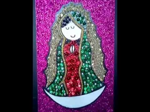 Cuadro Anylu: Virgen Gpe Fondo Fiusha - YouTube