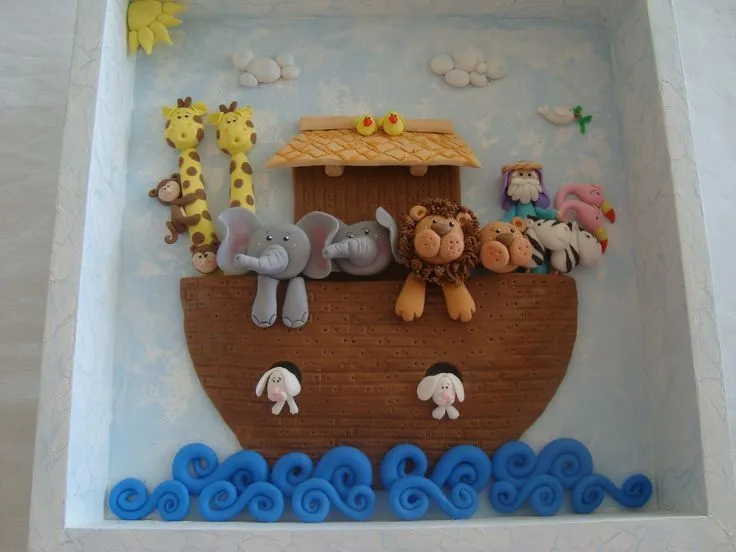 cuadro Arca de Noe en porcelana fría | cuadro Arca de noe | Pinterest