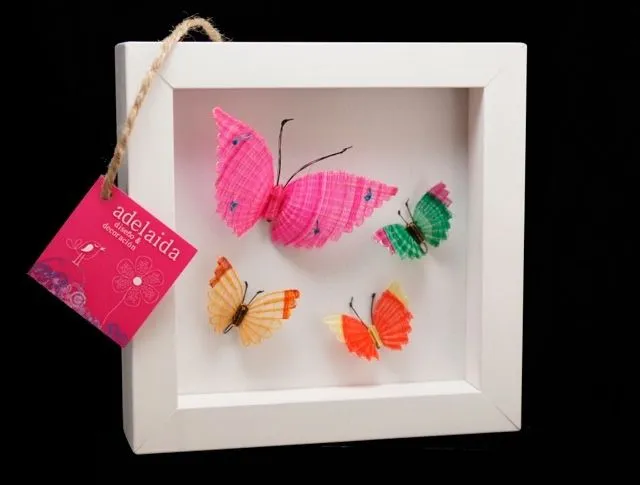 Cuadro mariposas de crin | Objetos Adelaida | Pinterest