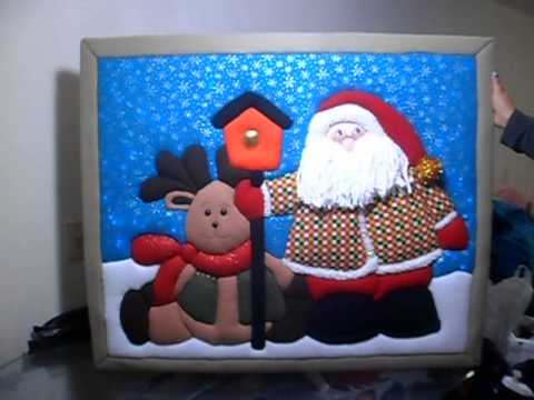 cuadro navidad patchwork - YouTube