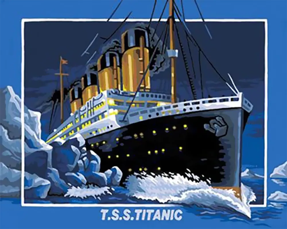 Cuadro del Titanic para pintar por números, imagen de memoria para colorear  por números sobre lienzo, decoración del hogar pintada a mano, regalo único  - AliExpress