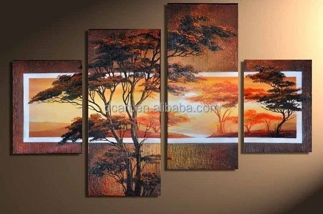 Cuadros abstractos de árboles de pintura al óleo-Pintura y ...