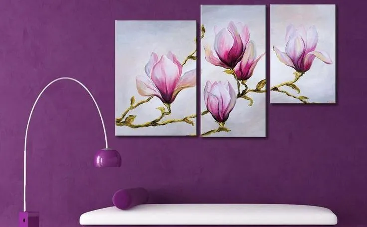 Cuadros Flores Abstractos Tripticos Dipticos Modernos - $ 420,00 ...