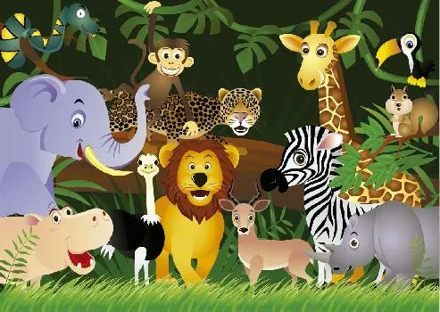 Cuadros infantiles animales selva - Imagui
