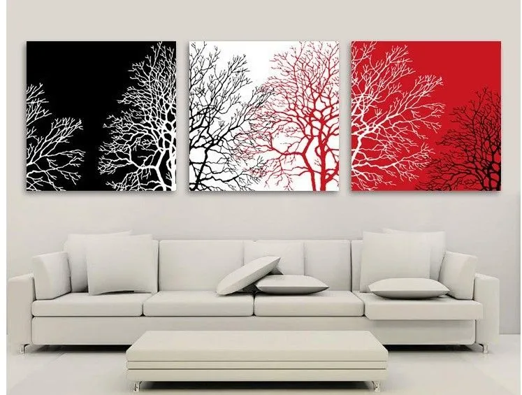 Cuadros abstractos en blanco negro y rojo - Imagui