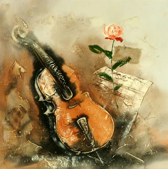 Cuadros modernos, cuadros instrumentos musicales, Violin
